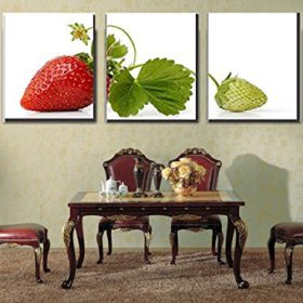 Amoy-Art-3-Panels-Modern-Canvas-Pictures-Still-Life-Strawberry-Wall-Art-Canvas-Prints-for-Kitchen-Ready-to-to-Hang-0-0