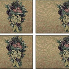 Manual-Christmas-Bows-Holly-Berry-Woven-Tapestry-Placemats-TCBGLP-185×13-Set-of-4-Multi-0-0